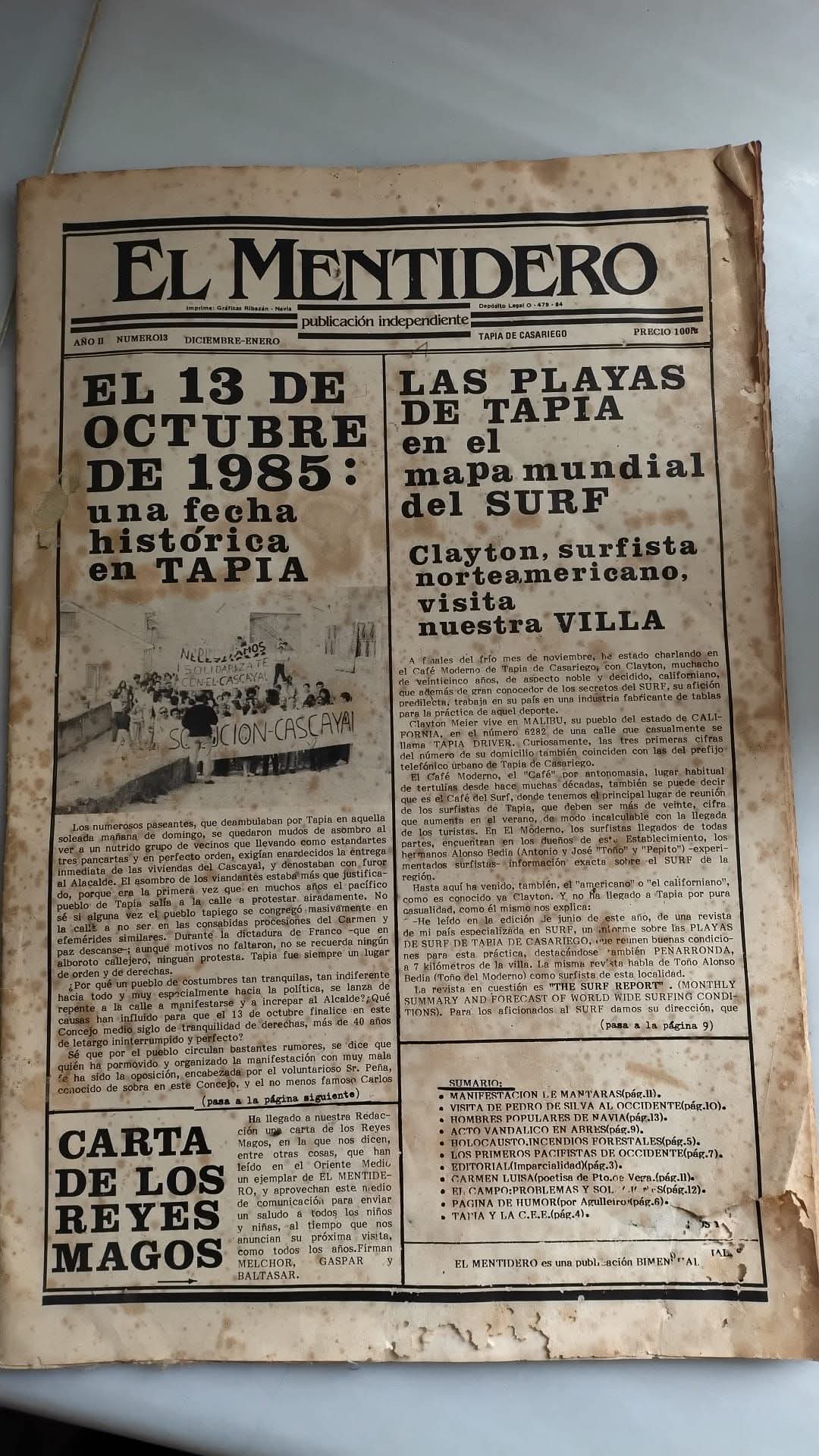 Portada periódico El Mentidero Tapia de Casariego